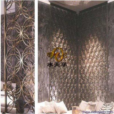 不(bu)銹(xiu)鋼雕(diao)花(hua)雙層(ceng)拼(pin)接(jie)加工(gong)紅古(gu)銅屏風(feng) 現代簡(jian)約時(shi)尚(shang)